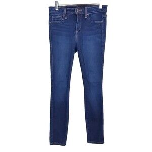 Joes Jeans Womens 28 Yasmin Skinny Dark Blue Wash Jeggings Orange Stitching